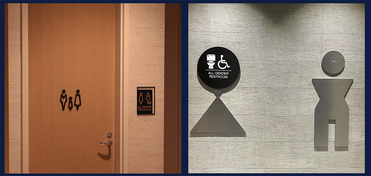 Gender neutral bathrooms at the Hyatt Regency