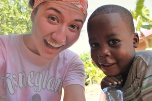 Kirin Foster with Tanzanian child
