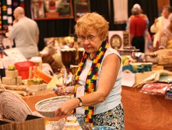 Photo of a woman holding a colorful bowl