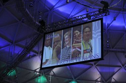 A phot of the screen in the plenary roon