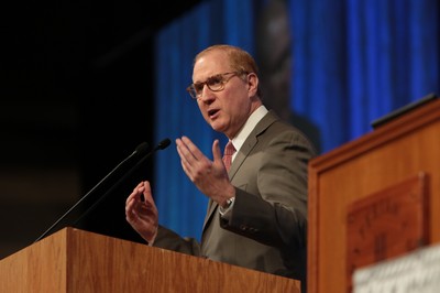 Tom Taylor, president of the Presbyterian Foundation during plenary session on Tuesday at the 223rd General Assembly. 