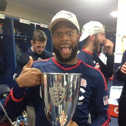 Andrew Farrell with Eastern Conference Championship trophy