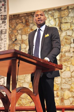 New York Columnist and CNN Commentator Charles Blow speaks at Montreat during a three-day conference commemorating the 50th anniversary of the Rev. Dr. Martin Luther King, Jr.s’ appearance at Anderson Auditorium.