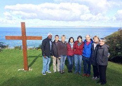 The Mission Study team at the retreat centre of Corrymeela which is Northern Ireland’s oldest peace and reconciliation organization, founded in 1965. From left to right: Perrin Rice, Tom Boehmer, Elizabeth Callender, Joanne Kim, Miatta Wilson, Mission Co-workers Doug and Elaine Baker, Ellen Boehner.