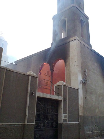 Mallaway Presbyterian Church in Egypt was torched by Islamist radicals after the Egyptian army and police forcibly cleared the protestors’ camps in Cairo.