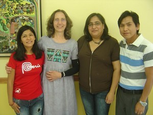 Karla Koll (second from left) with UBL students from Peru and Chile.