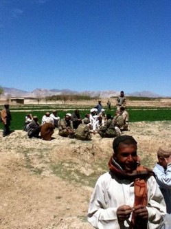 National Guard troops visit villages in Afghanistan’s Zabul province to talk with farmers about support available to them from the country’s Ministry of Agriculture.