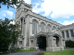 Exterior of church building.