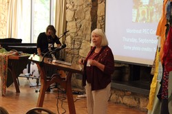 The Rev. Dr. Patricia Tull leads a plenary during the Presbyterians for Earth Care 2015 Conference in Montreat. 