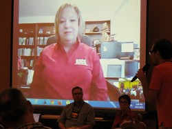 During a Skype session, PMA Board Chair Marilyn Gamm tells conference-goers that the New Worshiping Communities movement is “the life and energy” of the church.