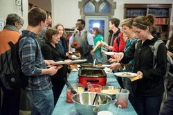 Sunday night meals at the Pres House help foster a sense of home and community at the Pres House—one of ten PC(USA) collegiate ministries receiving a campus ministry grant from Lilly Endowment.