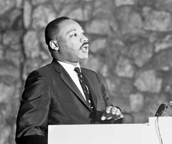 The Rev. Dr. Martin Luther King Jr. speaking at Montreat Conference Center in 1965.
