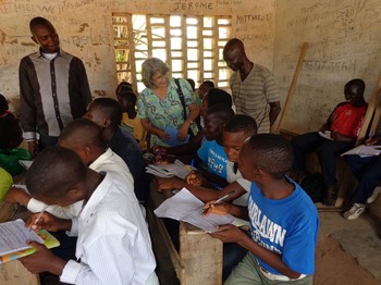 Gwenda Fletcher visits Institut Lumu Luimpe, a secondary school in Munkamba, Democratic Republic of the Congo.