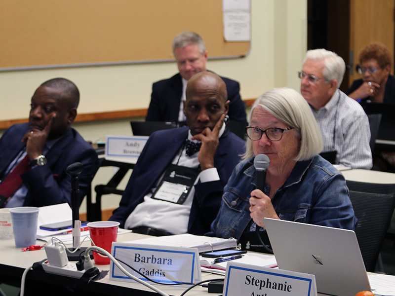 Barbara Gaddis, Moderator of COGA, leads discussion during COGA’s first day of meetings. Photo by Randy Hobson.