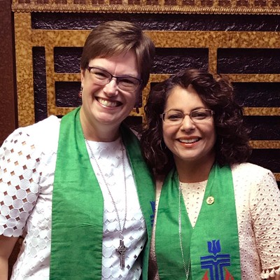 The Co-Moderators of the 223rd General Assembly, Rev. Cindy Kohlmann attends the commissioning service for Elder Vilmarie Cintron-Olivieri at First Spanish Presbyterian Church in Miami.