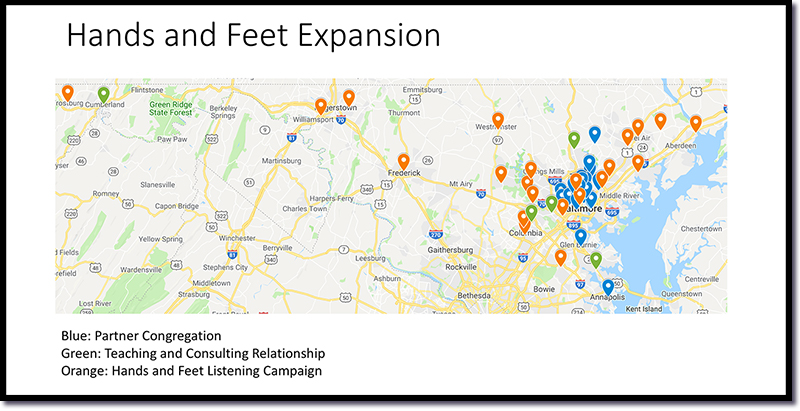 map of hands and feet program reach in baltimore, maryland