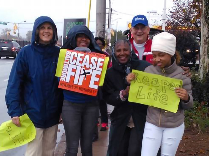 Members of Hunting Ridge Presbyterian Church in Baltimore take part in a Baltimore Ceasefire event earlier this year. Photo provided. 
