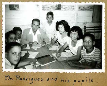 Manuel Rodríguez with students, Presbytery of Cuba Scrapbook, 1949