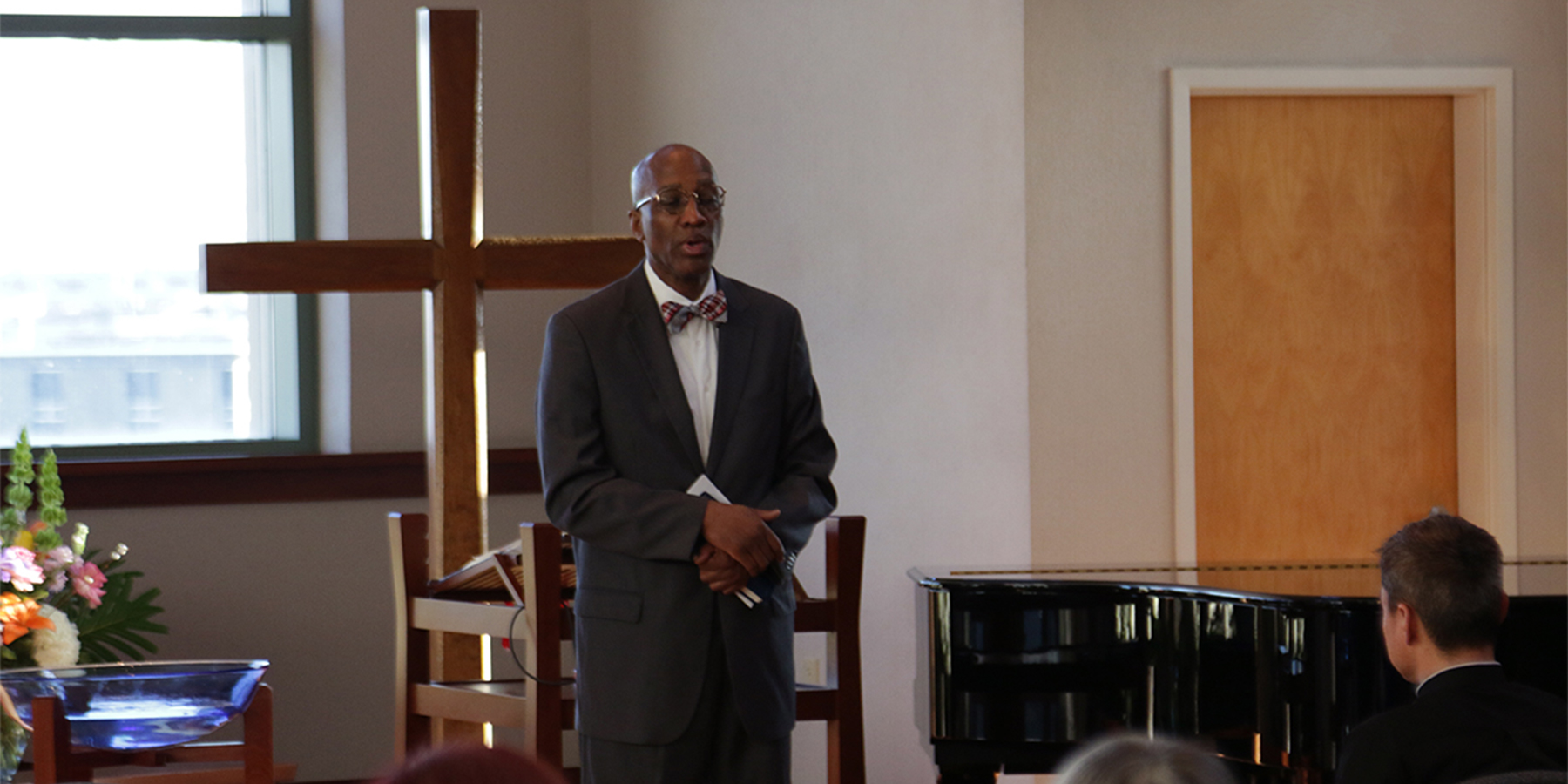 The Reverend Dr. J. Herbert Nelson, II, Stated Clerk of the PC(USA), led the memorial service. Photo by Randy Hobson