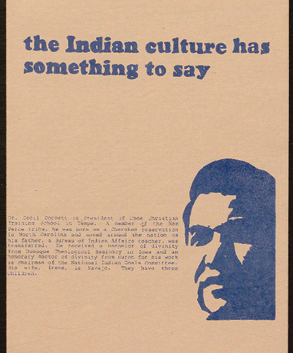The Indian Culture Has Something to Say; by Cecil Corbett. Read Corbett1985 article in Pearl Digital Collections. 