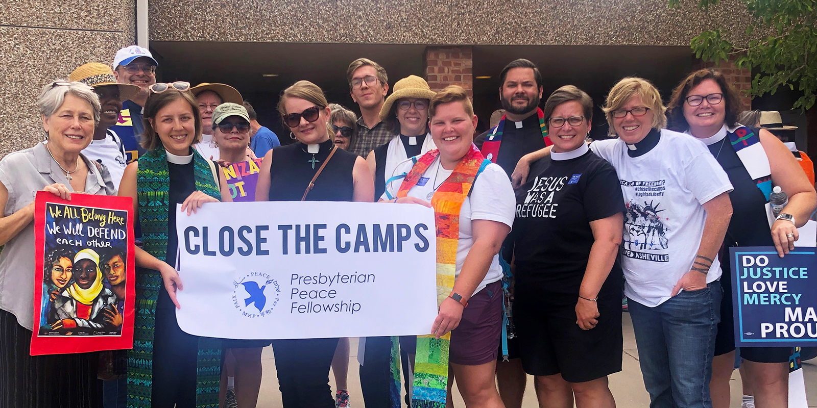 A delegation from Southside Presbyterian Church in Tucson, Arizona, took part in the Moral Monday demonstration outside of the U.S. Immigration and Custom Enforcement processing center in El Paso, Texas. Photo by the Reverend Alison Harrington.