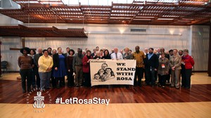 pcusa leaders and friends standing with rosa