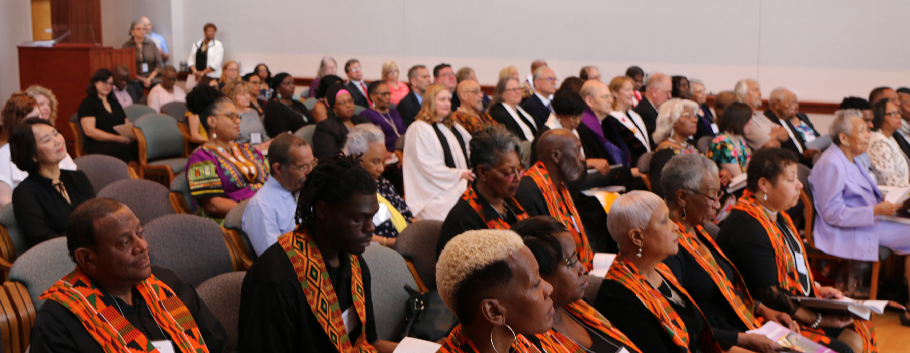 Image of guests attending memorial service celebrating the life of Rev. Robina Winbush. - Photo by Angie Stevens