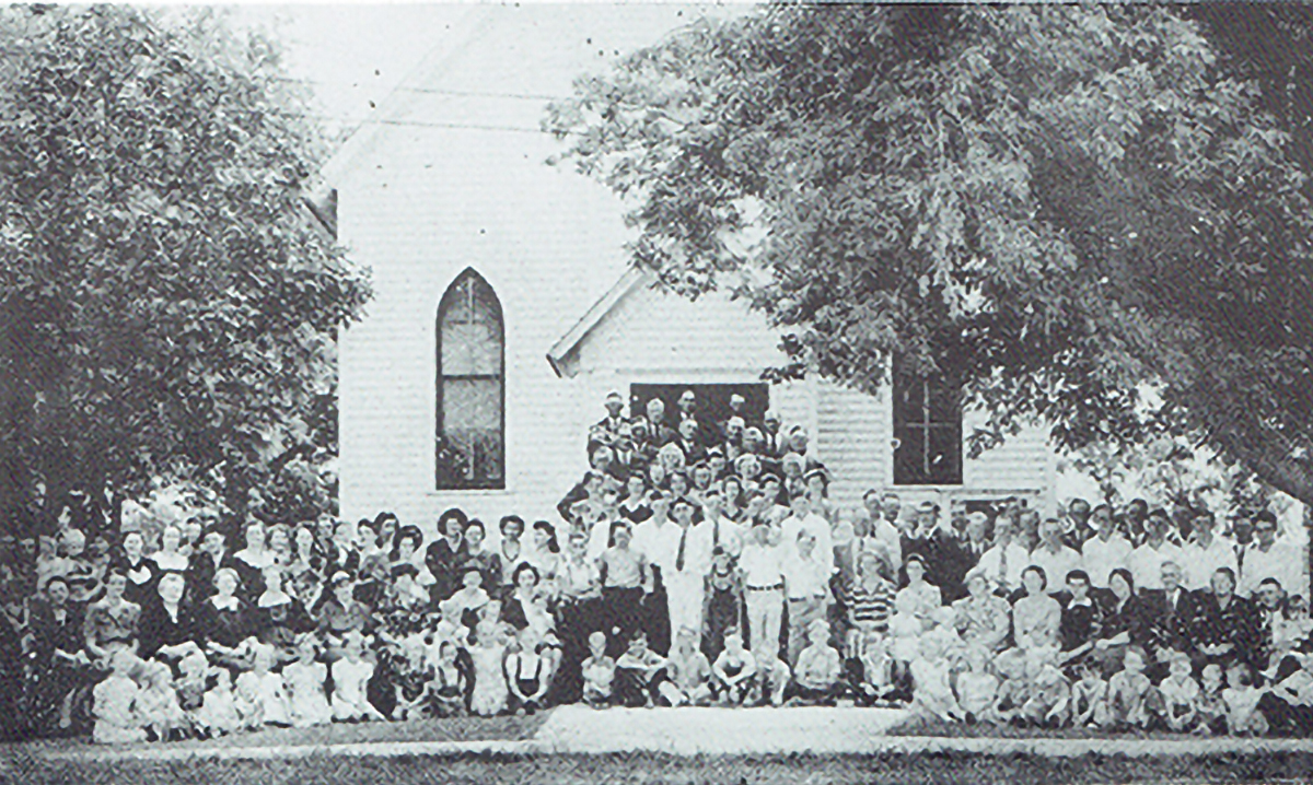 The congregation of Zoar Presbyterian Church at its 50th anniversary celebration in 1944. Photo provided by the church.