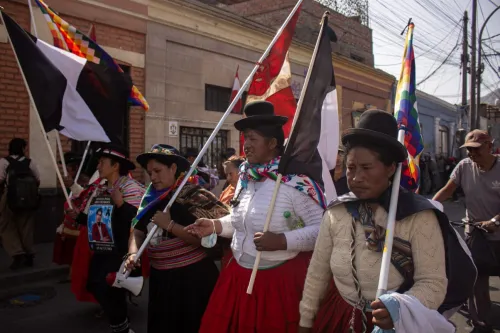 Indigenous women from the Andes Mountains in Peru