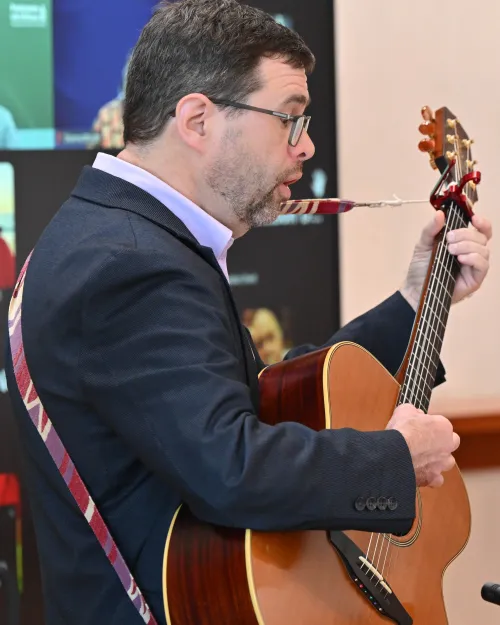 Rev. Dr. David Gambrell helps with worship