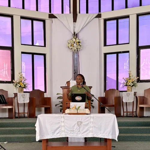 The Rev. Neema Cyrus-Franklin at APCE-SOAP 2026 (Photo by Vilmarie Cíntron-Olivieri)
