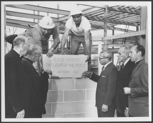 Cornerstone laying of the Christian Center, 1964.