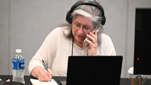 GA227 Committee Assistant the Rev. Eliana Maxim working on June 24.