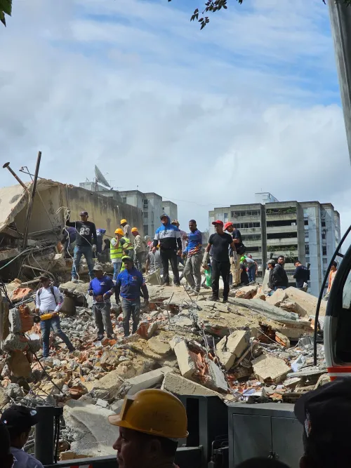 Rubble after the Venezuela earthquakes