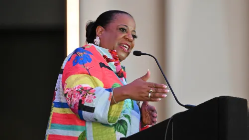 The Rev. Dr. Diane Givens Moffett speaks to the crowd at a dinner held in her honor on Monday night, June 29, 2026. 