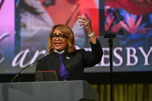 Bishop Vashti Murphy McKenzie, president & general secretary of the National Council of Churches brings greetings to the 227th General Assembly on June 30, 2026. Photo by Kristen Gaydos.