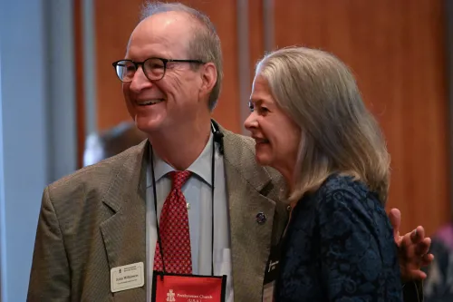Dr. Frances Taylor Gench (right) with John Wilkinson (left). Gench was honored with a lifetime achievement award as part of ORD-11. Photo by Kristen Gaydos.