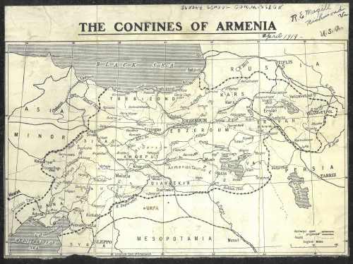 A map of the "confines" of Armenia, 1919