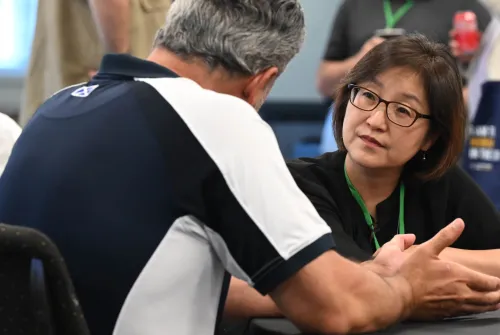 Rev. Grace Kim and the Rev. Canon Dr. Lorenzo Lebrija, of TryTank Research Institute, a sponsor of the 2026 AI & Church Summit, engage in a face-to-face conversation about Artificial Intelligence.