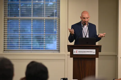 The Rev. Scott Hughes delivers an introduction for the 2026 AI & Church Summit.