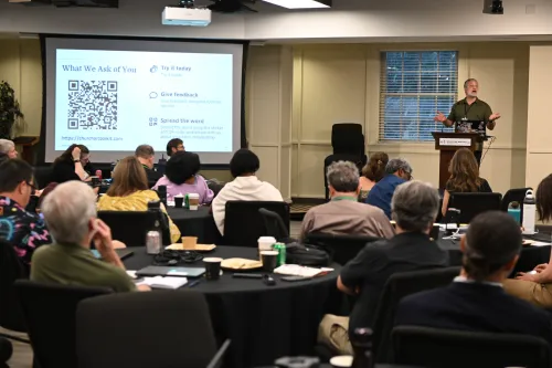 The Rev. Canon Lorenzo Lebrija, chief innovation officer at Virginia Theological Seminary and director of TryTank Research Institute 
