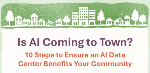 10 steps to defend community from AI data centers brochure cover