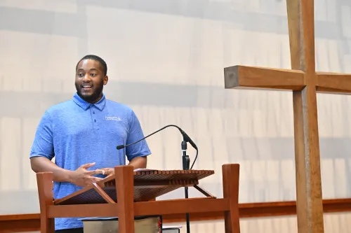 Steffan Johnson at the YAV commissioning service