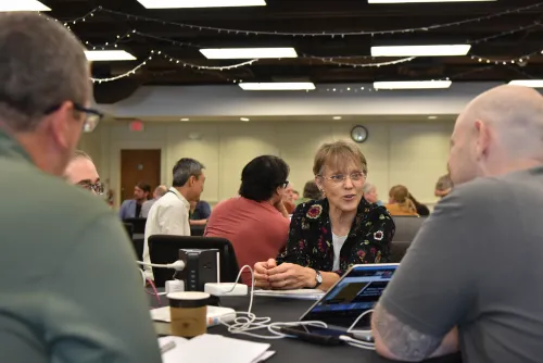 Bishop Mariann Edgar Budde participated whole-heartedly in the discussions with other faith leaders at the 2026 AI & Church Summit.