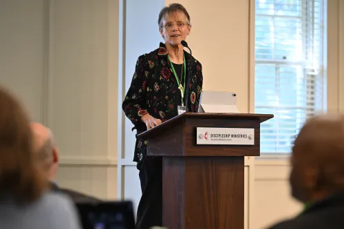 Bishop Mariann Edgar Budde delivers the closing plenary remarks for the 2026 AI & Church Summit