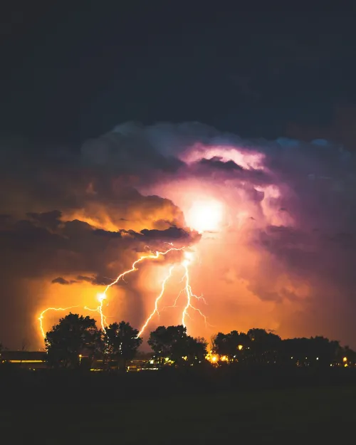 dark clouds and lightning