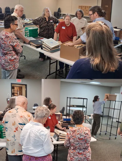 People at work on church records