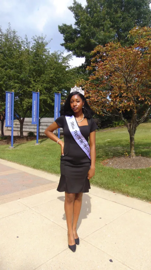 Miriam Bentley wearing her honors sash at Morgan State University