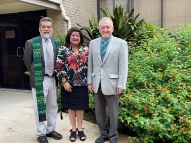 Rev. Lemuel Garcia-Arroyo, Lety Martínez, & Rev. Joel Martínez López pose for photo