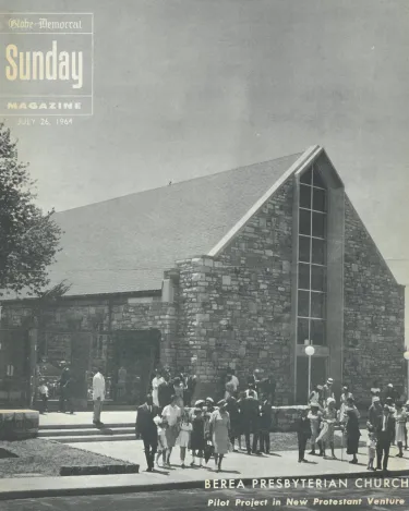 “Berea Presbyterian Church: Pilot Project in New Protestant Venture,” feature article of the July 26, 1964, edition of the St. Louis Globe-Democrat. A picture of the church building in the background. 